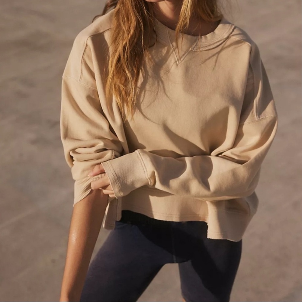 NWT Free people hatch intercept sweatshirt desert sand